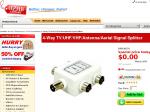 1-Input to 4-Output TV / Antenna Splitter, Pickup for Free $0.00