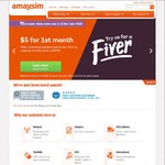 Amaysim $5 1st Month UNL 1GB/2GB/5GB - New Customers