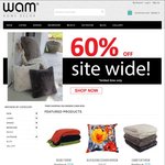 WAM Home Decor 60% off Sale. Everything 60% off - Cushions, Throws, Egyptian Sheet Sets, Quilt Covers & More