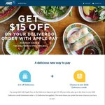 Get $15 off Your Deliveroo Order with ANZ Apple Pay