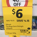 Dilmah Extra Strength Tea Bags 200 Bags $6 at Coles 40% OFF