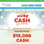 Win 1 of 5 $1,000 VISA Prepaid Cards or $15,000 Cash from Certegy Ezi-Pay [Except ACT]