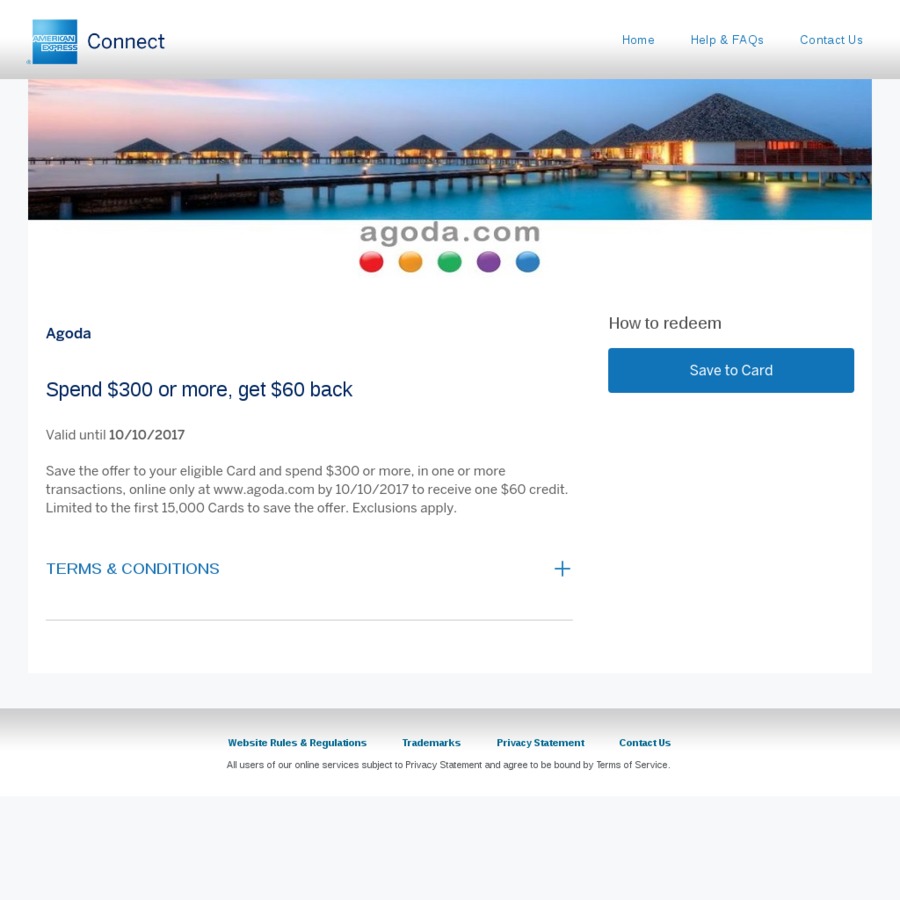 AmEx Statement Credit Agoda Spend 300 Or More Get 60 OzBargain amex-statement-credit-agoda-spend-300-or-more-get-60-ozbargain