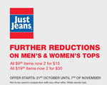 Just Jeans - Mens and Women's Tops Offers
