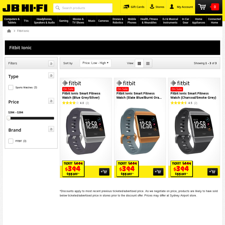 fitbit ionic price jb hi fi
