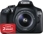 Canon 1300DKB 1300D Single Lens Kit (18-55mm III Lens) $374.40 ($5.06 Postage) @ The Good Guys eBay