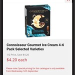 Connoisseur 4 Pack Ice Cream 455ml Varieties $4.20 (Was $8.40) @ IGA