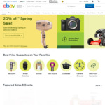 Buy One, Get One 20% off Sitewide @ eBay (Min Spend $50, Max Discount $300)