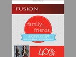 40% off @ Colorado, JAG and Diana Ferrari‏ for Fusion Members (5 Days Only)