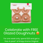 Free 4-Pack Original Glazed Doughnuts (Minimum $20 Spend) @ Krispy Kreme via Menulog