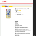 Bar Keepers Friend Cleanser & Polish Powder 340g $5.60 (Was $8) @ Coles