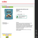 Wally Nutty Bites with Sea Salt 130g $1 (RRP $5) @ Coles (Selected Stores)