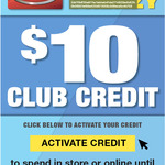 Free $10 Club Credit (SCA Membership Required) No Min. Spend @ Supercheap Auto