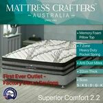 25% off 2.2 Superior Comfort Single Mattress $209.92 + Delivery (Free Sydney/Melbourne Shipping) @ Mattress Crafters eBay