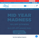 Up to 50% off Selected Items, 15% off Sitewide (Free Delivery with $150 Order) @ Lighting Superstore