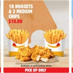 Double Cheeseburger $3 | 18 Nuggets & 2 Medium Chips $10 | Oreo Shake $2.50 @ Hungry Jack's (via App)