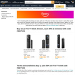 30% off When You Purchase 2 Fire TV Stick Devices: Stick Lite $68.60, Stick $89.60, Stick 4K Max $138.60 Delivered @ Amazon AU