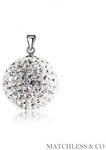 Sparkly Crystal Ball Pendant with Cubic Zirconia in 925 Sterling Silver RRP $39 Now $6 Delivered