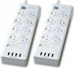 [eBay Plus] 2pc Sansai 8 Way Power Board Outlets Socket 4 USB Charger Ports Surge Protector $46.76 Delivered @ 247Deals via eBay