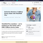[QLD] Free Cadbury Bunny Milk Shake for Westfield Plus Members (App Required) @ Westfield Garden City
