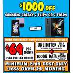 $1000 off Samsung Galaxy Z Flip4 or Z Fold4 with Telstra $69 60GB (+40GB Bonus) 2-Year Plan (New/Port-in, in-Store) @ JB Hi-Fi