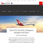 Save $150pp on Select Return Flights to Honolulu, Singapore, Bangkok and Seoul (Fly 1 Nov 22 to 31 Aug 23) @ QANTAS