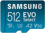 Samsung EVO Select 512GB MicroSD Card + Adapter $41.73 + Delivery ($0 with Prime/ $59 Spend) @ Amazon US via AU