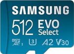Samsung EVO Select 512GB MicroSD Card $30.78 + Delivery ($0 with Prime/ $59 Spend) @ Amazon US via AU