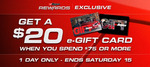 Get a $20 E-Gift Card When You Spend $75 or More for Repco Rewards Members (Free to Join) @ Repco