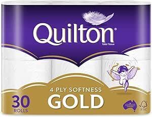 Quilton Gold 4 Ply Toilet Tissue: 30 Rolls - $17.50 ($15.75 Sub & Save) + Delivery ($0 with Prime/ $59 Spend) @ Amazon AU