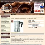 Forever 10 Cup Espesso Coffee Maker Percolator Stove Top S/Steel Italian - $64.95+Free Shipping