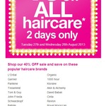 40% off All Haircare at Priceline for 2 Days: 27-28th August