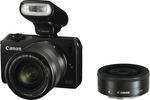 Canon EOS-M DSLR Camera with Twin Lens Kit (18-55 & 22mm) +Flash+2 Years Wty $399 @The Good Guys