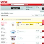 Food Containers, Multiple Sizes Half Price @ Coles