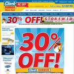 Clark Rubber 30% off Storewide 19th June to 22nd of June