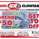 $10 Voucher ($50 Min Spend) This Weekend at IGA Clontarf  (QLD) 