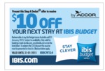$10 off Ibis Budget Hotels 