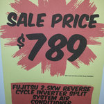 Fujitsu 2.5kw Reverse Cycle Air Con $639 after Cashback ($789 in Store) Harvey Norman Mackay QLD