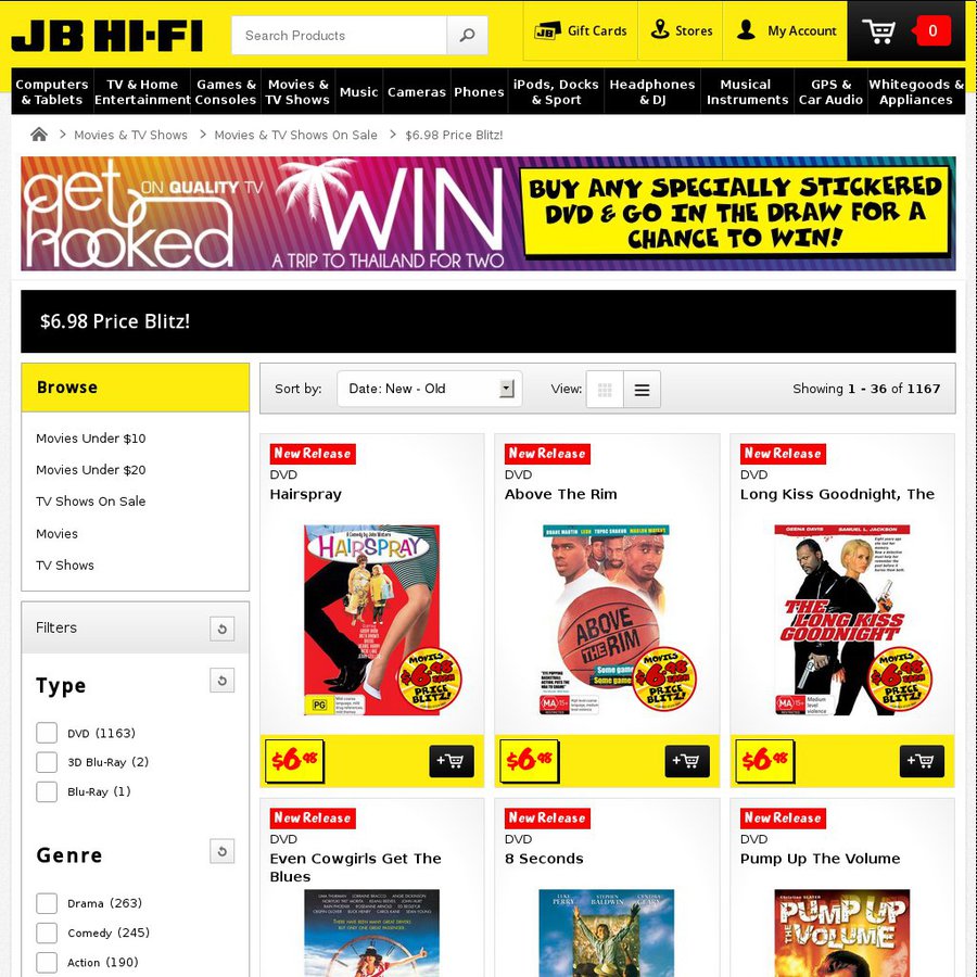 JB HiFi DVDs for 6.98 Each 1163 Titles to Choose from OzBargain