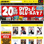 20% off DVD's & Blu-Rays @ JB Hi-Fi. Ends 30th June