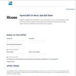 American Express: Spend $90 or More, Get $30 Back @ House Online (+ Free Delivery)