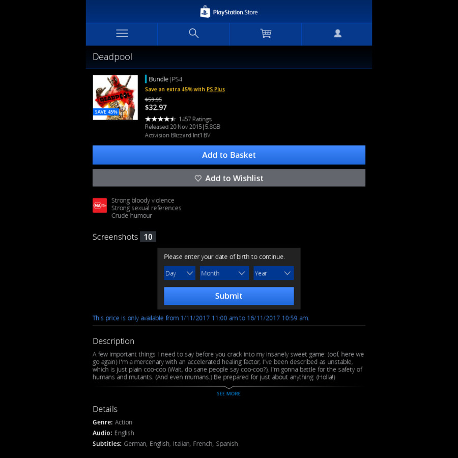 ps store english