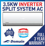 Domain Premium 3.5kw Inverter Reverse Cycle Split System Air Conditioner $616.55 + Delivery or Free Pickup @ Domain AirCond eBay