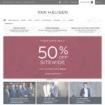 50% off Sitewide + Free Delivery over $100. Business Shirts from $17.50 @ Van Heusen 