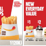 $1 Small Chips, $2 Small Sundae, $3 Whopper Jr at Hungry Jacks (Excluding Townsville)