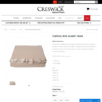 100% Wool Blanket Single/Lge $69(Was $149-$159),Double $99 (Was $169) + Spend $200/$400/$800 & Save $30/$70/$150 @ Creswick Wool