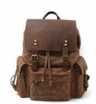 SVANZE Vintage Canvas Leather Laptop Backpack $38.99 + Delivery ($0 with Prime/ $39 Spend) @ Swanze Amazon AU