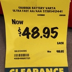 Varta AA/AAA Ultra FAST LCD Charger + 4x2100mAh $48.95 @Bunnings