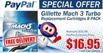 Gillette Mach 3 Turbo (8 Pack) Cartridges- $16.95 Including FREE Delivery (PayPal Exclusive)
