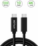 MDT USB3.1 Gen2 Data & Charging (5A 100W) PD USB C to USB C Cable 1m $10.49 + Delivery ($0 with Prime/ $39 Spend) @SZMD AmazonAU
